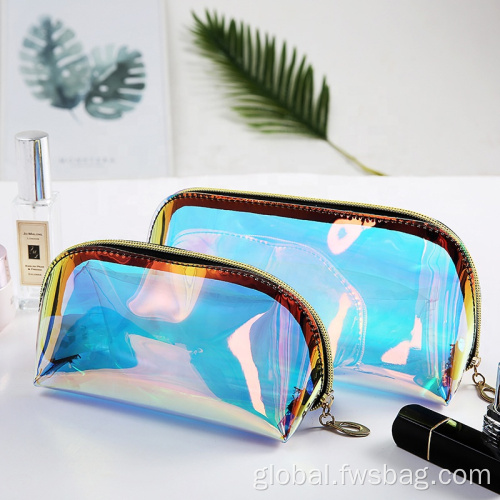 Cute Makeup Bags Pvc Plastic Zipper Travel Clear rainbow Makeup Bag Manufactory